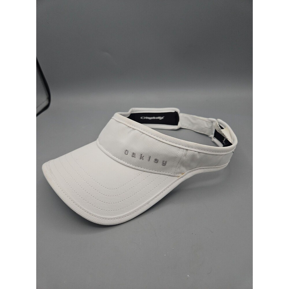 Oakley Visor Hat White Mesh Adjustable Golf Tennis Ohydrolix Spellout